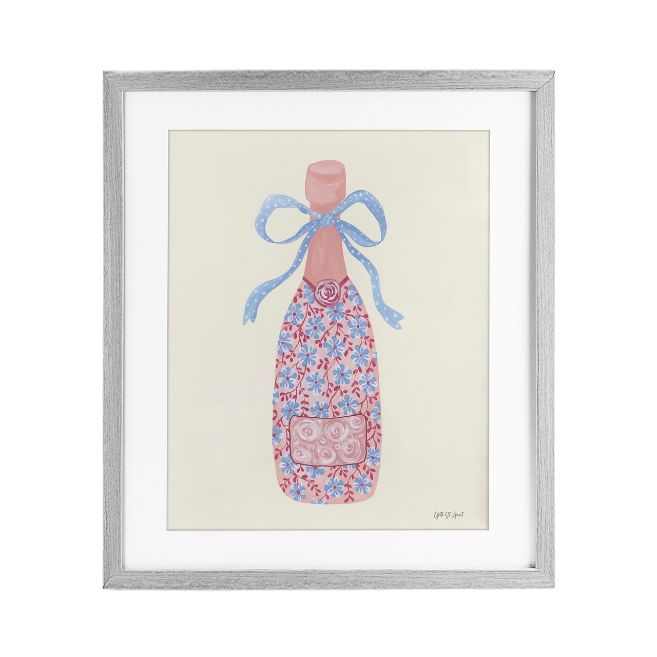 Stupell Industries Pastel Coquette Champagne Framed Print Under Glass, design by Yvette St. Amant
